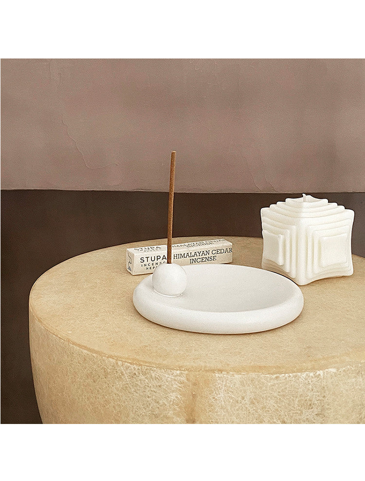 The Halo Plate - White Ceramic Incense Stick Holder