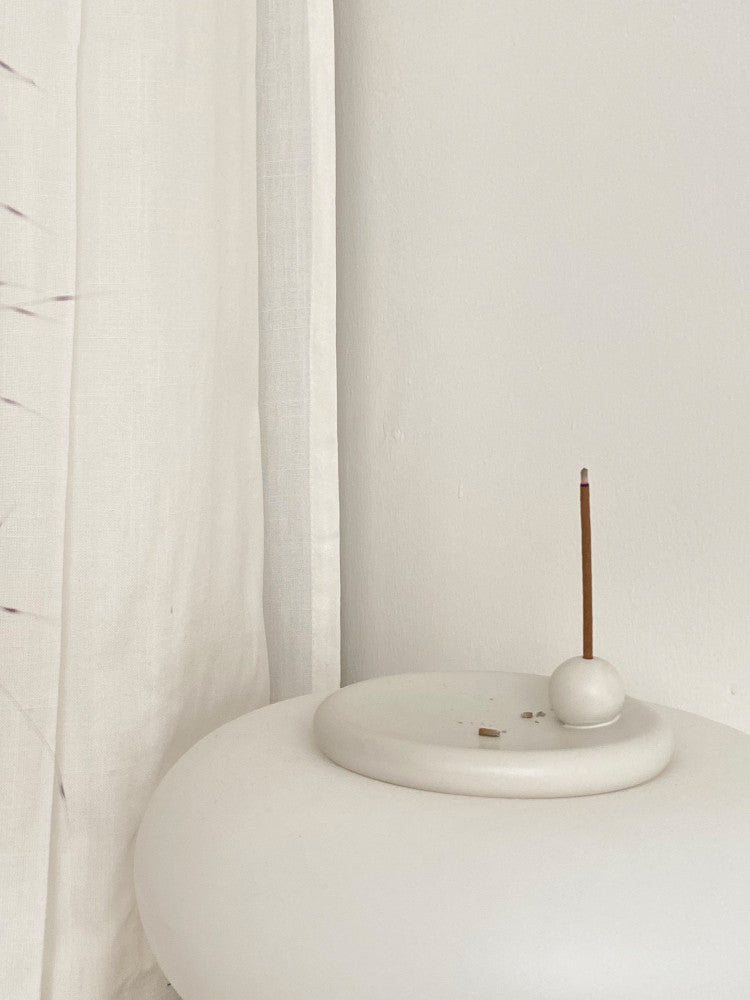 The Halo Plate - White Ceramic Incense Stick Holder