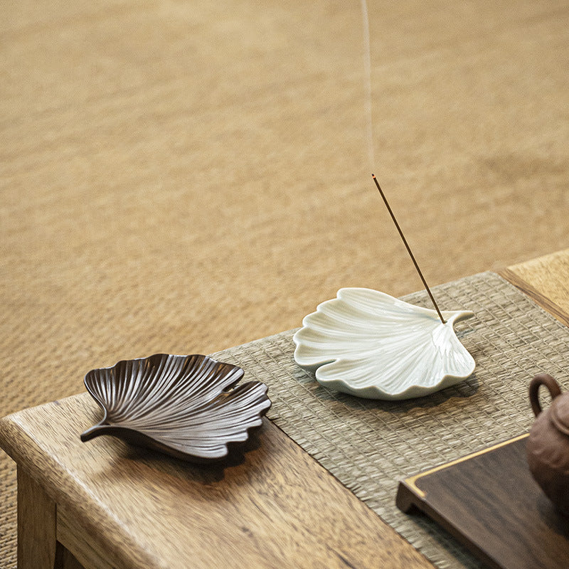 The Ginkgo Dish — Leaf-Shaped Incense Holder