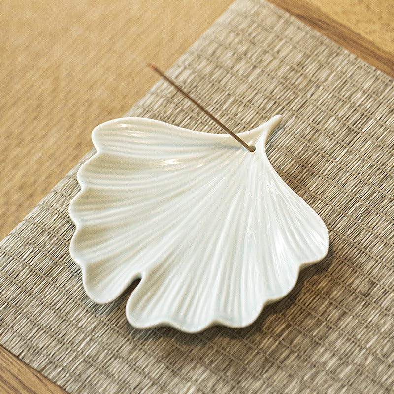 The Ginkgo Dish — Leaf-Shaped Incense Holder